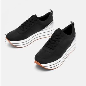 Zara new with tags platform black sneakers
